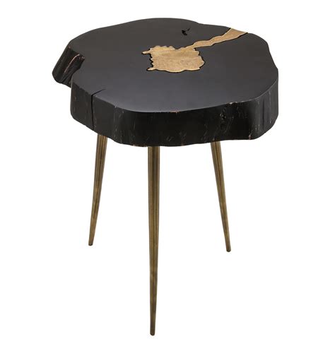 Timber Black And Brass Side Table Michele Pelafas