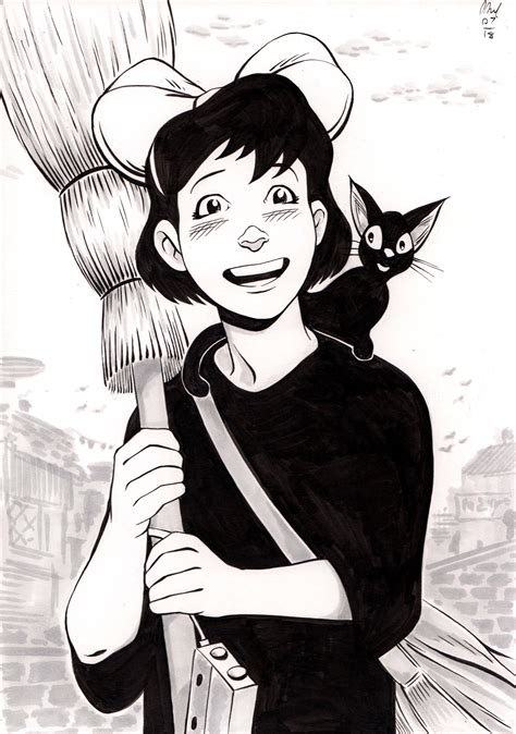 Kikis Delivery Service Ink Illustration Etsy Kikis Delivery