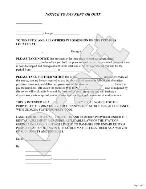 Sample Eviction Notice Template