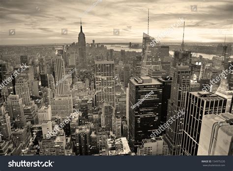 New York City Skyline Black White Stock Photo 154975220