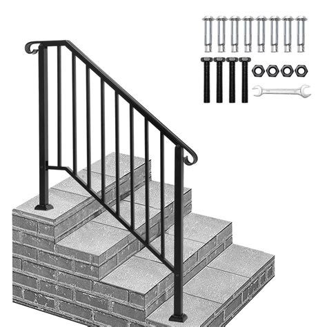 Winado Transitional Handrail Stair Railing Fits 3 Step Iron Rail Kit