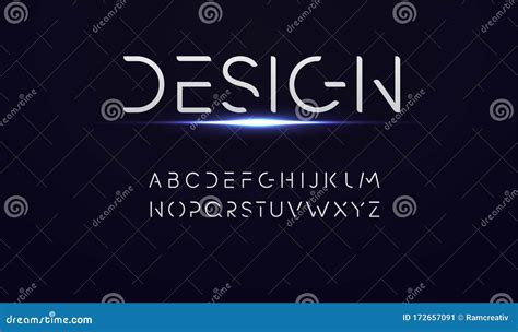Abstract Technology Alphabet Fonts Typography Technology Digital Font
