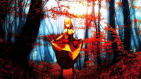 Wallpaper Berambut Pirang Rambut Panjang Mata Tertutup Gadis Anime Screenshot Wallpaper