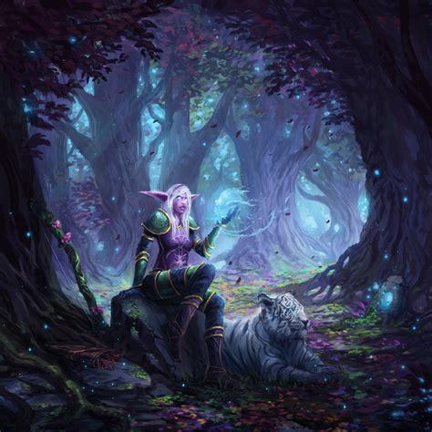 Night Elf Huntress By Jjcanvas On Deviantart Warcraft Art Night Elf