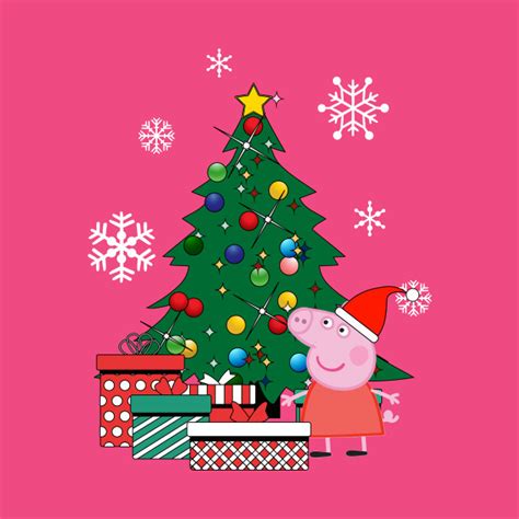 Peppa Pig Around The Christmas Tree Peppa Pig T Shirt Teepublic