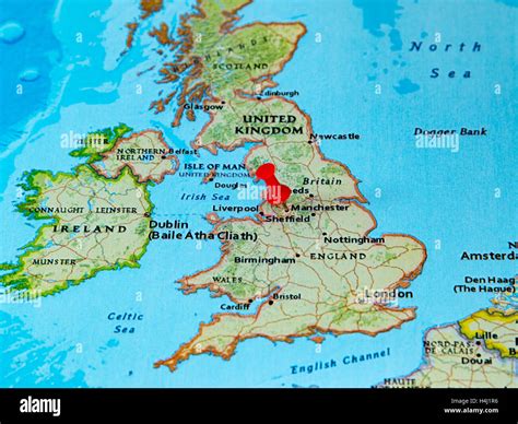Manchester Royaume Uni épinglée Sur Une Carte De L Europe Photo Stock Alamy