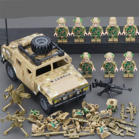 Us Armed Forces Soldier Minifigures Military Humvee Lego Compatible