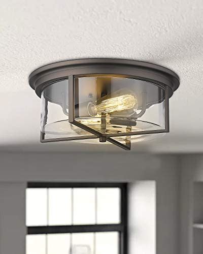 At your doorstep faster than ever. Zeyu Flush Mount Ceiling Light, 14 Inch Farmhouse 2-Light ...