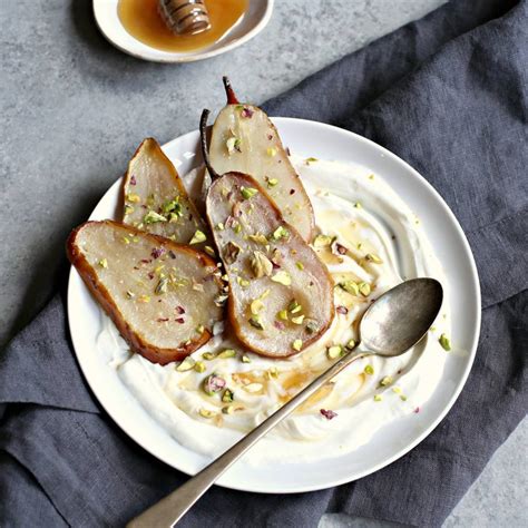 (to serve today, omit step 3 and continue as directed in steps 4 and 5.) all reviews for baked ham with sautéed pears and apples. Sauteed Pears with Yogurt, Honey and Pistachios