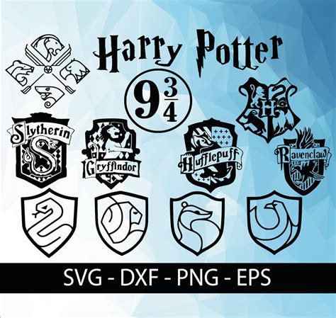 Harry Potter Houses Minimal Svg Png Eps Dxf Cricut | Etsy