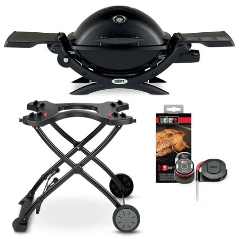 Weber Q 1200 1 Burner Portable Propane Gas Grill Combo In Black With