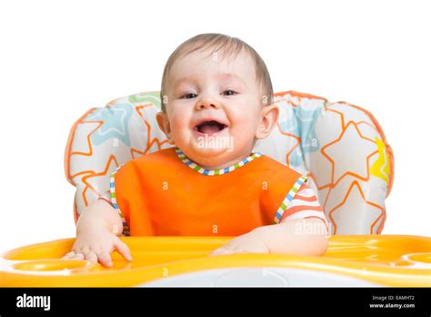 Happy Baby Child Waiting For Food Stock Photo Alamy
