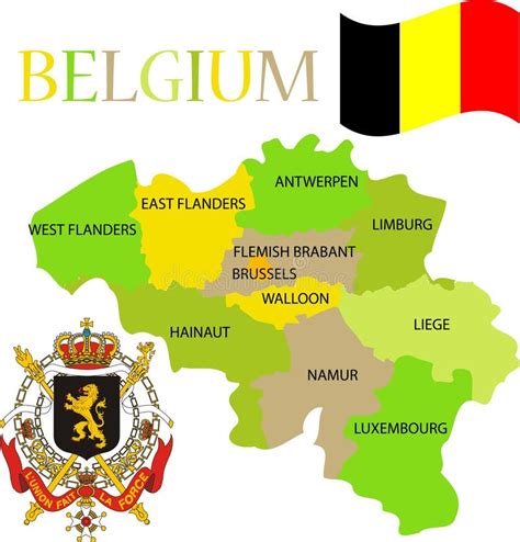 Map Of Belgium With Its Provinces Stock Vector Illustration Of