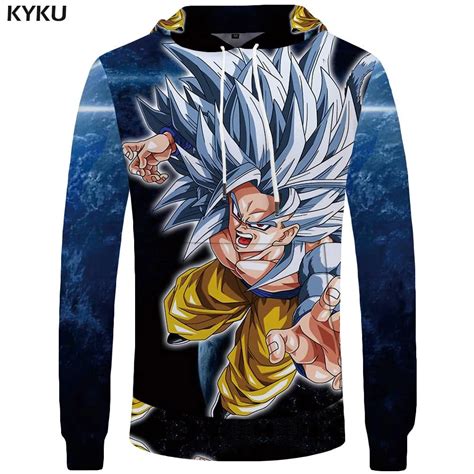 Kyku Brand Dragon Ball Z Sweatshirts Goku Sweatshirt Anime Pocket Mens