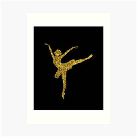 Cute Gold Glitter Ballet Girl Art Print For Sale By Mistersmithers