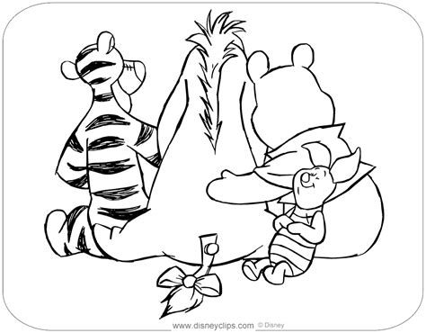 Coloring Page Of Winnie The Pooh Piglet Eeyore And Tigger Disney