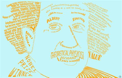 Albert Einstein Created With Various Quotes And Terms To Describe Him