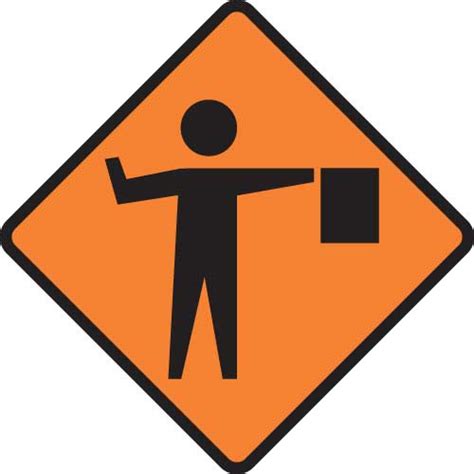 Flagman Sign Level 2 Highway 1