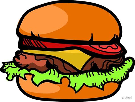 Cartoon Hamburger By Artmoni Redbubble