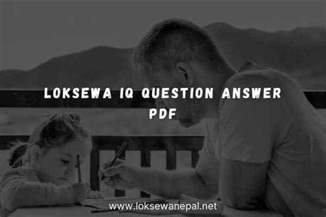 Loksewa Iq Question Answer Pdf 2021 Loksewa Nepal