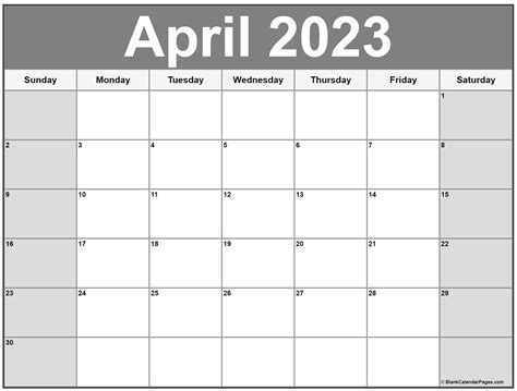 Month Of April 2023 Calendar Printable Mobila Bucatarie 2023
