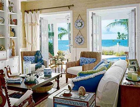 Beach Themed Living Room With Colorful Furniture Set