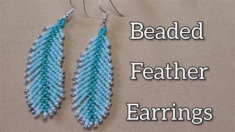 How To Make Seed Beaded Feather Earrings Pendant Youtube