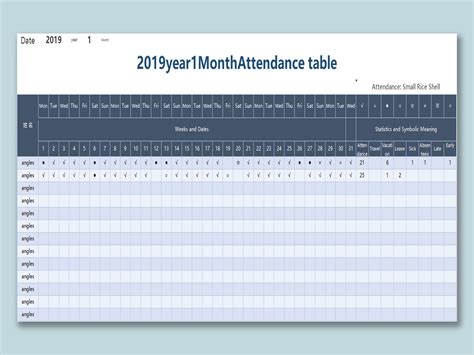 Excel Of Attendance Formxlsx Wps Free Templates