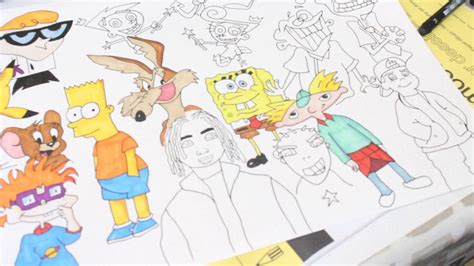 90s Cartoon Characters Drawings Outline