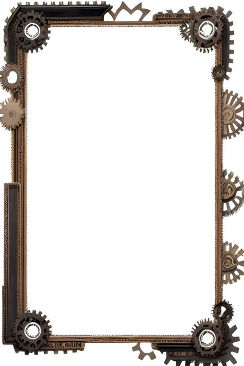 Steampunk Border Frame Png Transparent Background Ai Generative