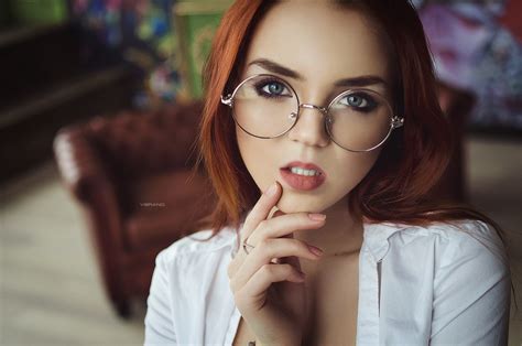 Ekaterina Sherzhukova Women Redhead Face Women With Glasses