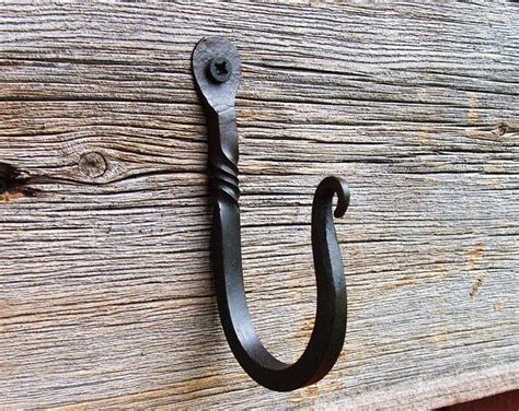 Hand Forged Twisted Wall Hook Wrought Iron Hooks Blacksmithing Wall