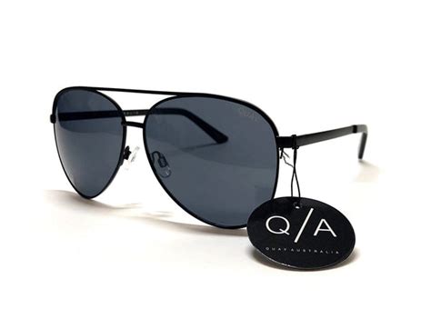 Quay Australia Vivienne Oversized Large Black Aviator Sunglasses