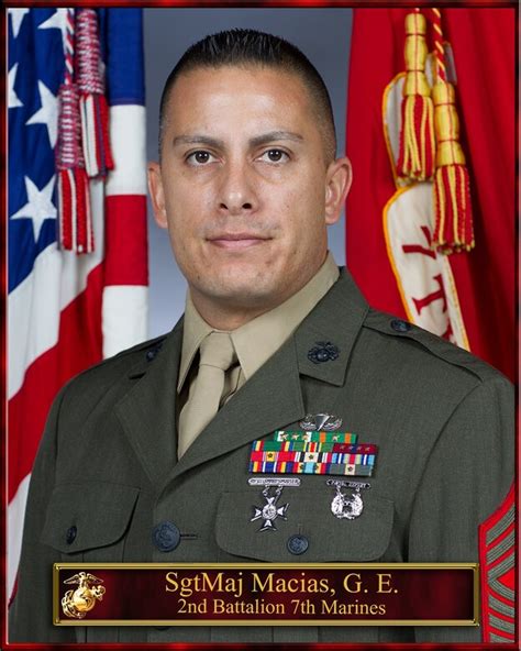 Sergeant Major Gabriel E Macias 1st Marine Division Leaders