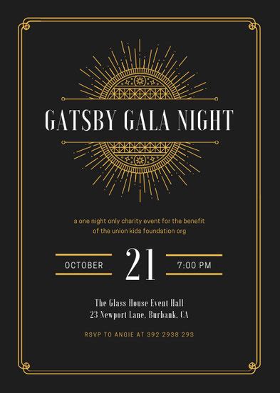 white  gold elegant great gatsby invitation templates