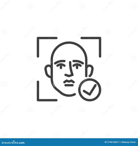 Identity Verification Line Icon Stock Vector Illustration Of