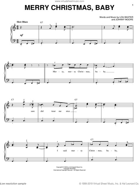 Print and download beginner and easy christmas sheet music (free and premium) for piano, guitar, violin, and more. Presley - Merry Christmas, Baby sheet music for piano solo PDF