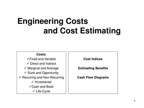 Ppt Engineering Costs And Cost Estimating Powerpoint Presentation
