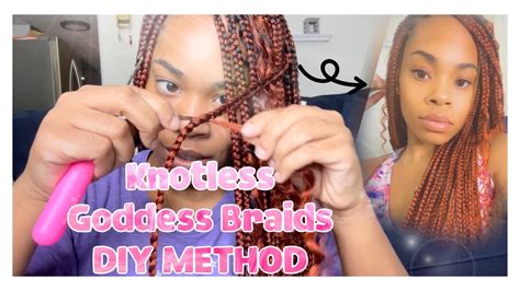 diy knotless goddess braids putting in the curly pieces myself youtube