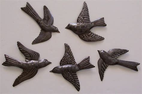 Set 5 Metal Birds Art And Crafts Of Haiti