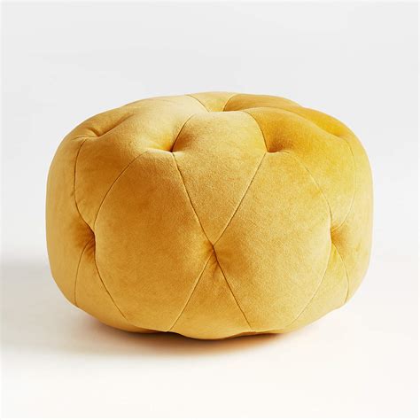 Created from lovely soft cotton velvet, the luna pouf adds a touch of shine into your living area. Velvet Gold Pouf | Crate and Barrel Canada