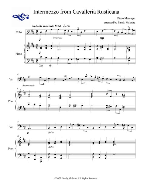 Intermezzo From Cavalleria Rusticana Arr Sandy Mcintire Sheet Music