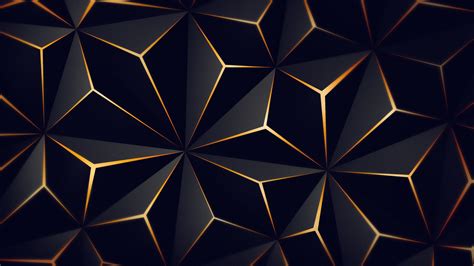 Triangle Solid Black Gold 4k Hd Abstract 4k Wallpapers Images