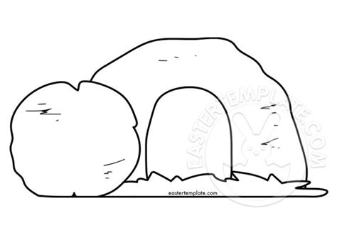Jesus Tomb Coloring Page Easter Template