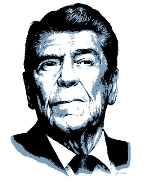 President Reagan Drawing By Greg Joens