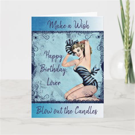 Birthday Whimsical Card Pin Up Girl Card Sexy Girl Card Hot Sex Picture