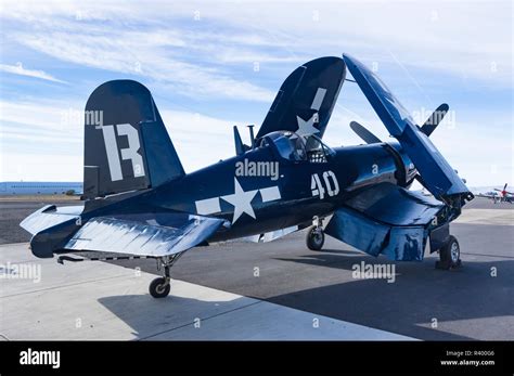 Wwii Vought Corsair F4u Fighter Plane Madras Oregon Stock Photo Alamy