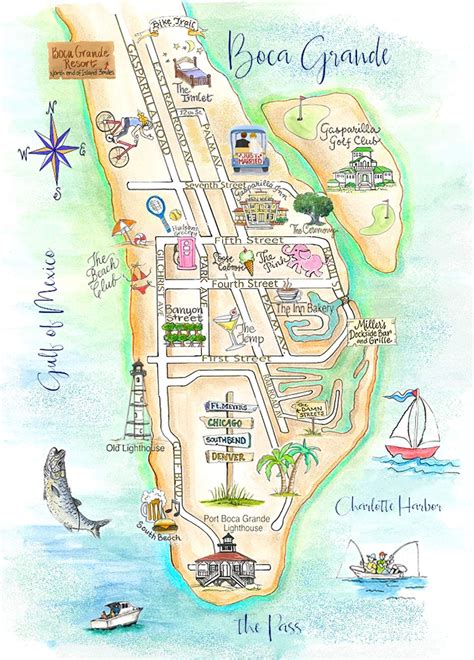 Custom Wedding Map For A Couple Married In Boca Grande By Melissagail
