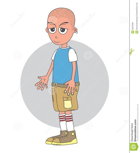 Bald Man Cartoon Character Stock Vector Illustration Of