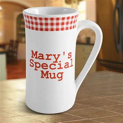 Mug Personalized Coffee Tall Gingham Gifts Stuff
